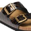 Birkenstock Arizona Leather Croc Print - Black